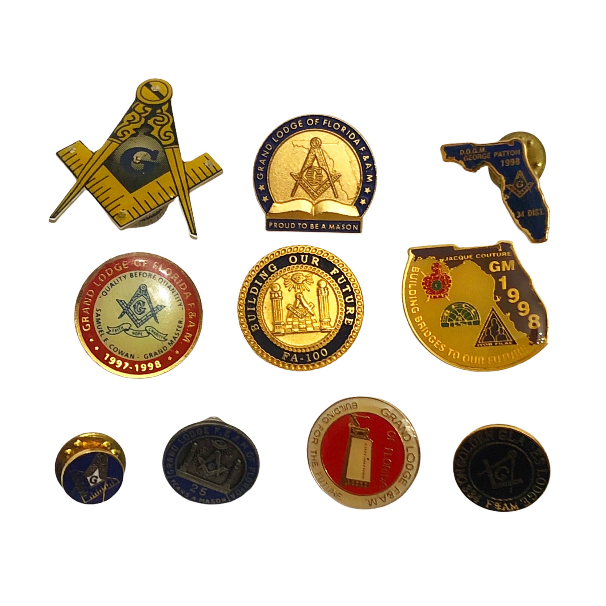 Grand Maçonnique Coudre/fer Sur Patch Brodé. Équerre Et Compas, G, Maçons/ Franc-Maçonnerie/Francs-Maçons/Ordre/Lodge 80mm - France