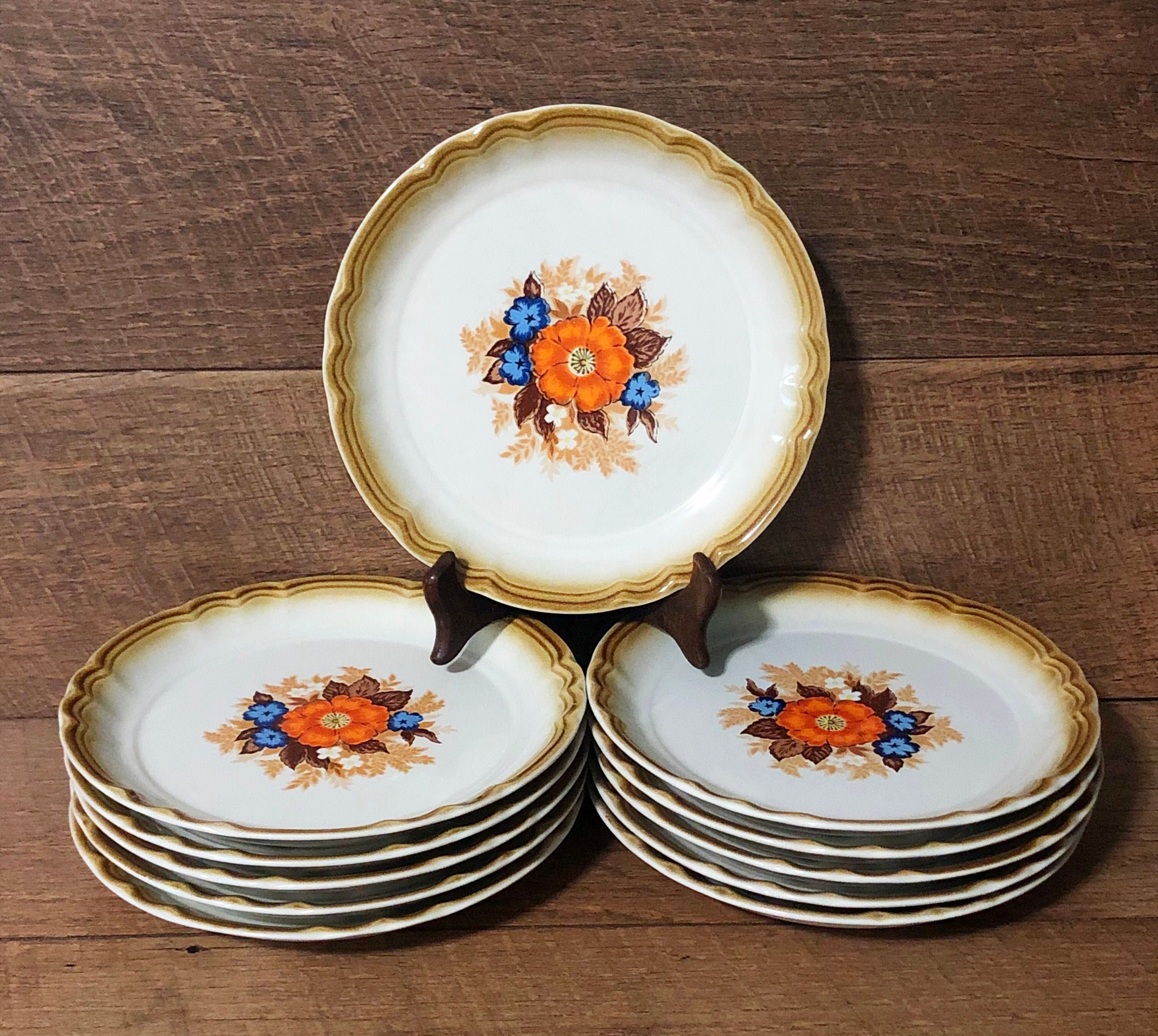 Woodland 　ミカド　 青白花柄皿 5枚セット Set of 5 Mikasa 7 3/4