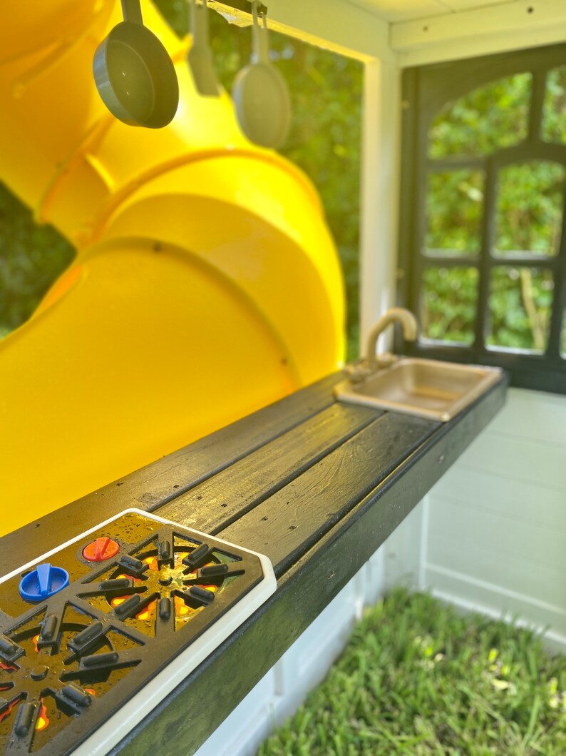 Farmhouse Style Outdoor Playhouse Two Story with Slide Etsy