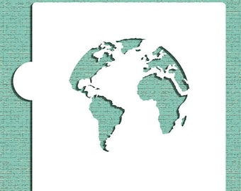 World Map / Globe Cookie Stencil