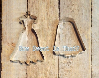 Wedding Dress And Veil Cookie Cutter Set 2 pc