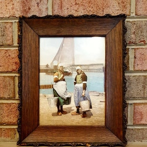 Antique Photochrom Print: Dutch Girls, Marken Island, Holland