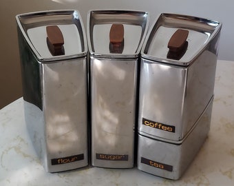 Vintage MCM Lincoln Beautyware Kitchen Canister Set of 4