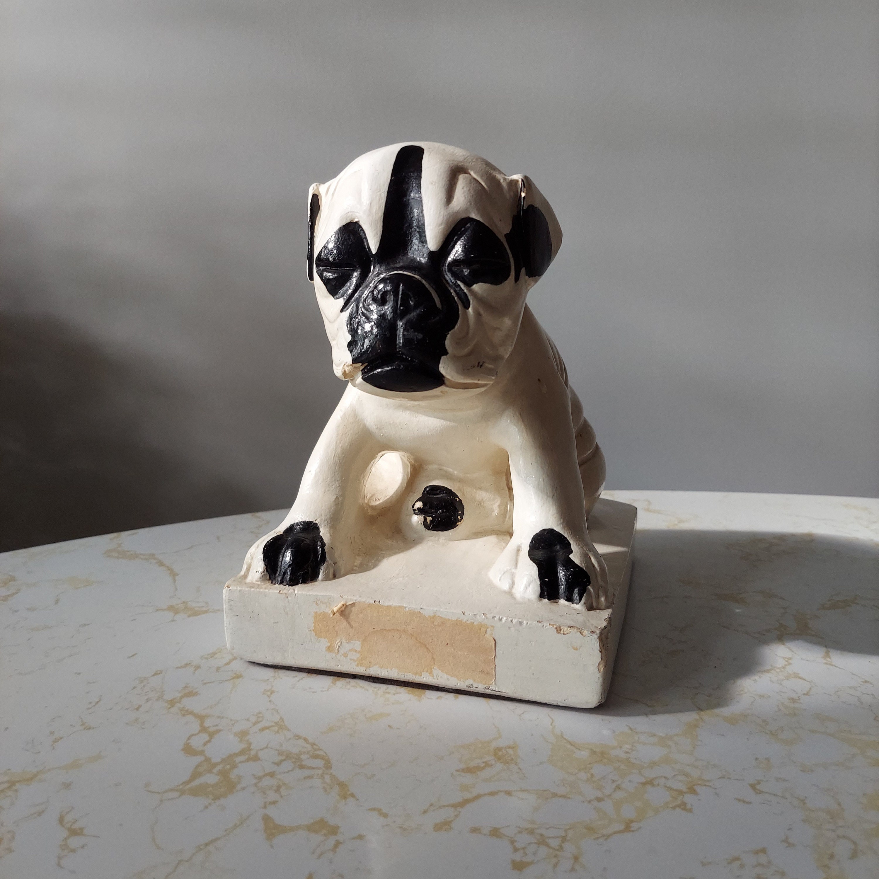 アンティーク雑貨 Vintage Chalkware Bulldog ASHTRAY 1930s Vintage Chalkware Bulldog ASHTRAY 1930s アンティーク雑貨