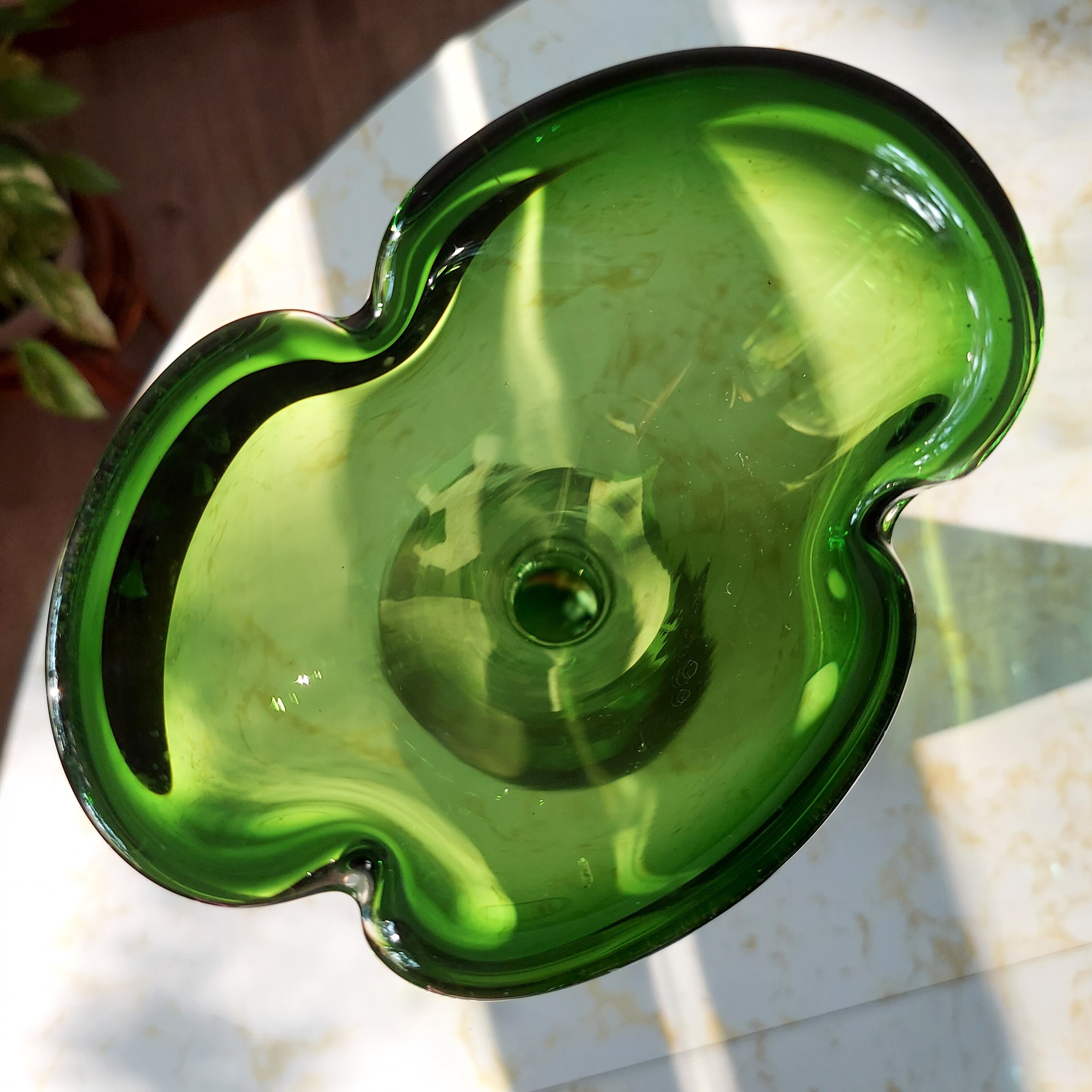Grand Vase Bouteille En Verre Suédois - Eneryda Glasbruk - Années 1960 - 40 Cm