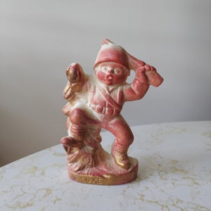Vintage Chalkware Soldier Figurine Bookend DeLuxe Corp Milwaukee Wisconsin