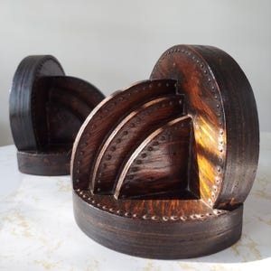 Antique Art Deco Solid Wood Bookends Set of 2