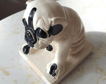 Antique Watta Pop Chalkware Bulldog Candy Counter Display, 1930s
