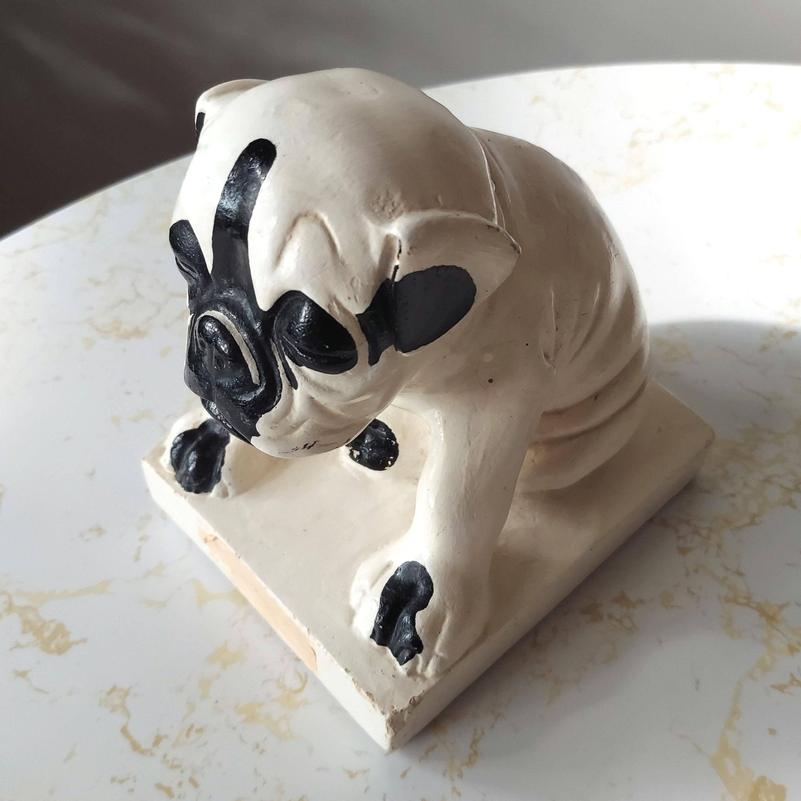 Antique Watta Pop Chalkware Bulldog Candy Counter Display, 1930s