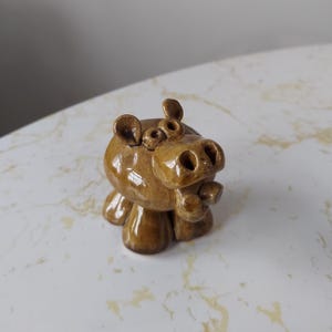 Vintage Studio Pottery Hippo Figurine