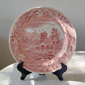Piatto da portata Spode Cranberry Lucano: Red Pink Transferware, Inghilterra