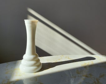 Vaso Randall vintage in vetro latte bianco Beehive da 6 pollici, vaso moderno in stile rustico