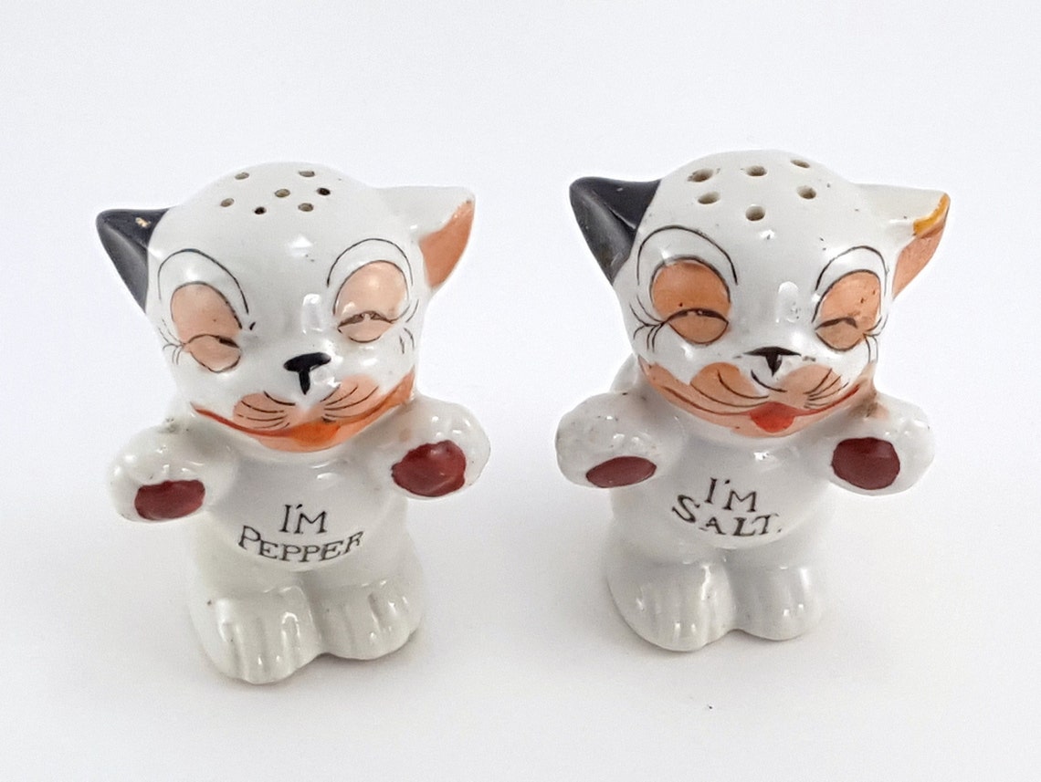 Vintage Salt and Pepper Shaker Bonzo Dogs Japan 1940s Etsy