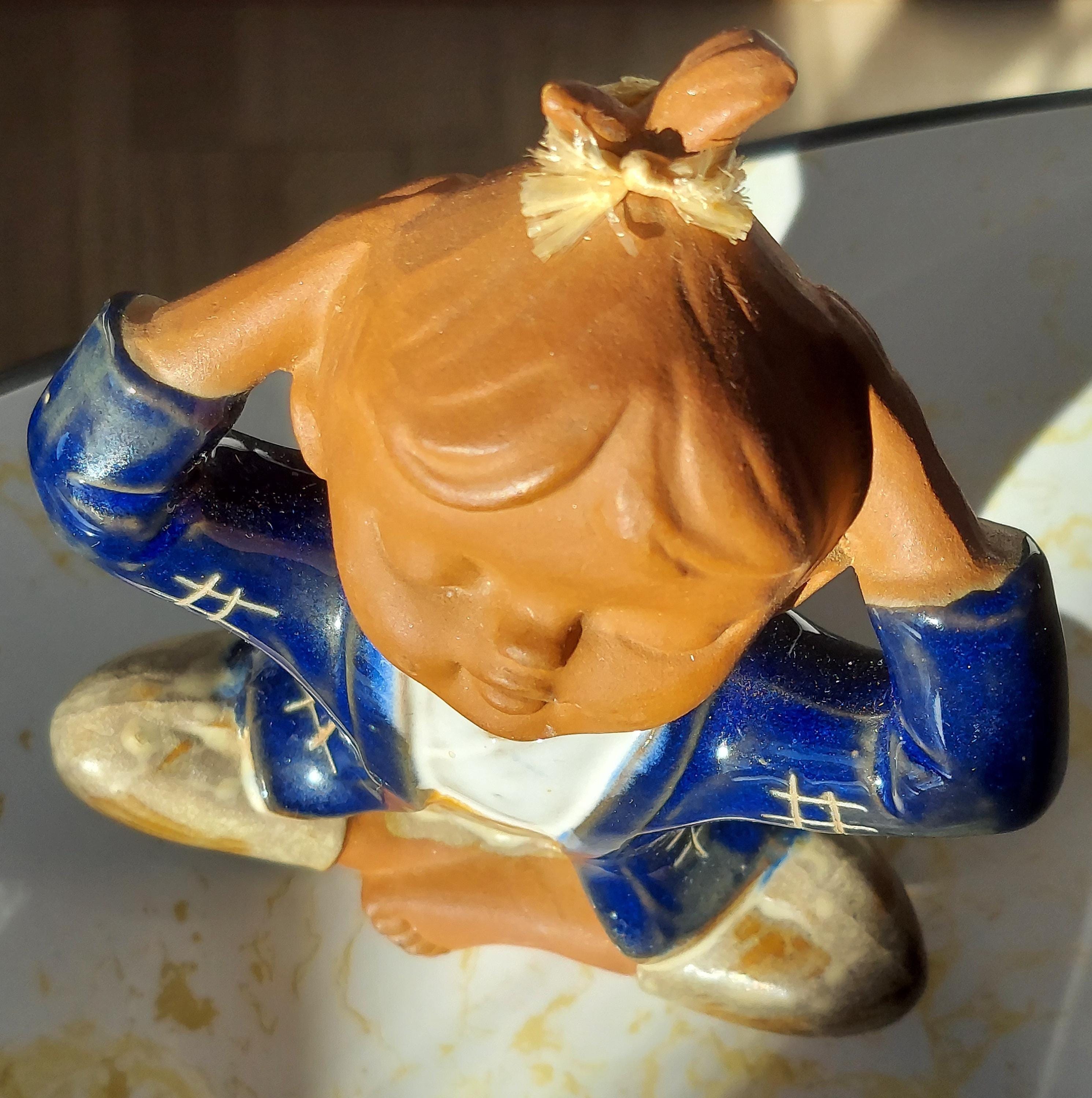 Vintage Seto Craft Japan Clay Bisque Folk Art Child Figurine - Etsy