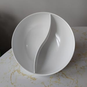 Vintage MCM White Melmac Ovation by Westinghouse Divided Serving Bowl 1950s Melamine