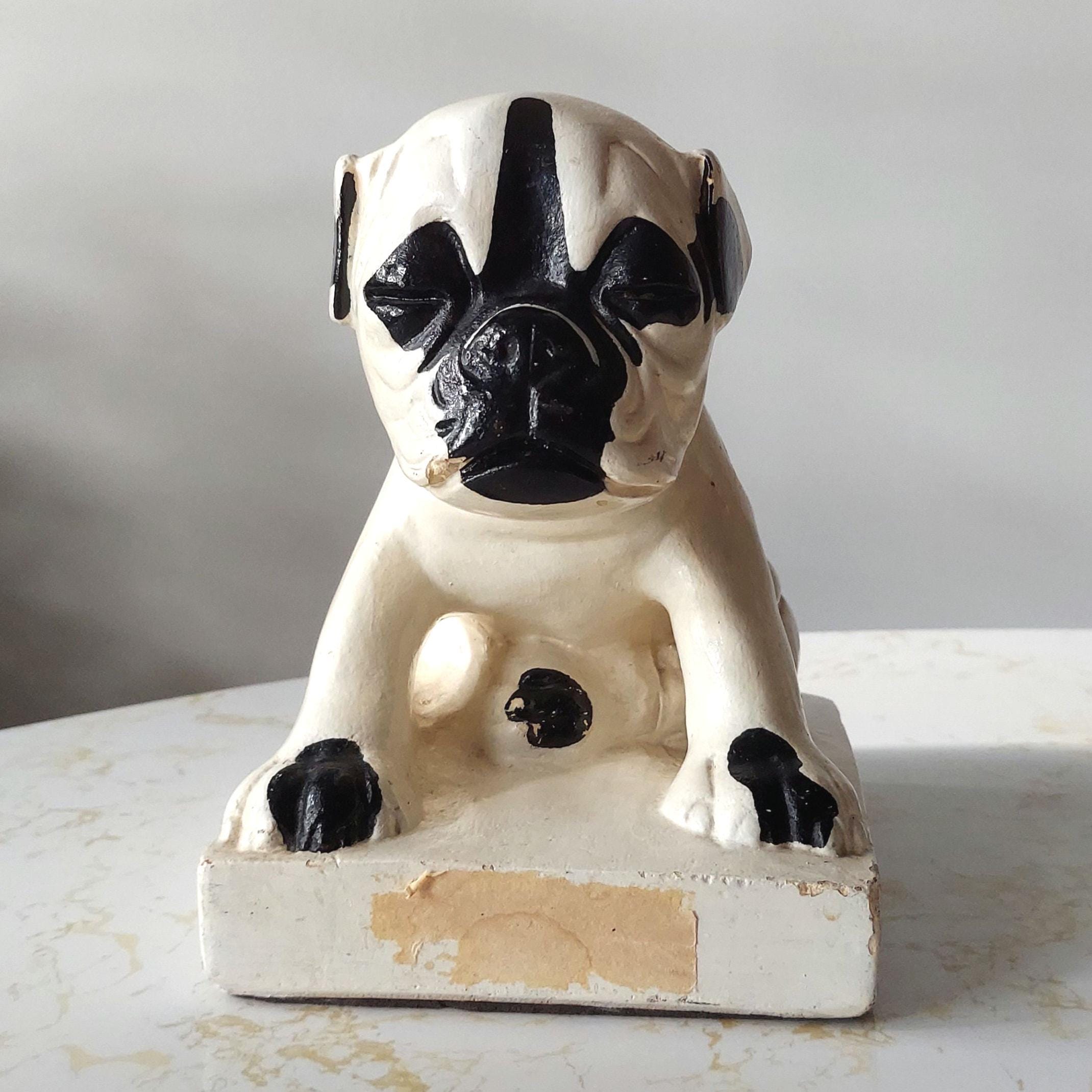 Antique Watta Pop Chalkware Bulldog Candy Counter Display, 1930s