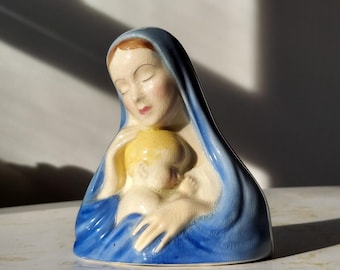 Vintage LLADRO 4649 Porcelain Madonna Bust of Virgin Mary 9” Tall