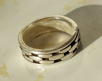 Vintage sterlingzilveren spinnerring Amerikaanse maat 10-1/4