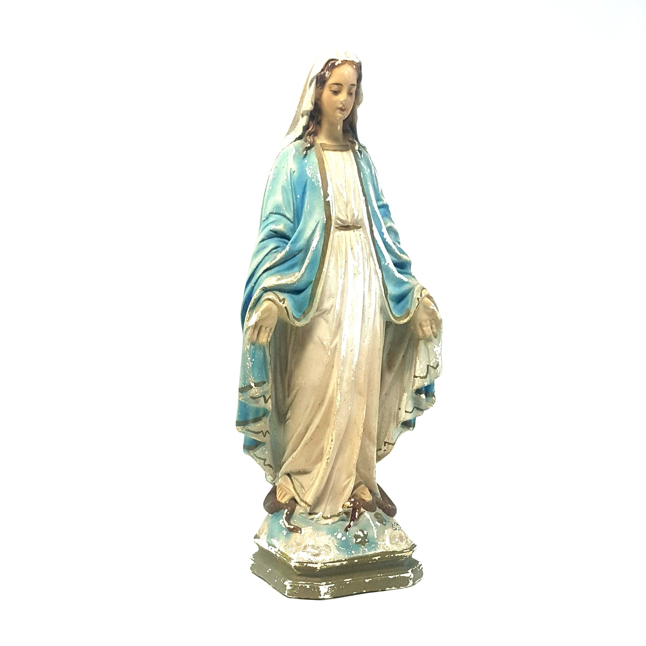 Vintage Chalkware Virgin Mary Statue Religious Icon Our Lady Etsy