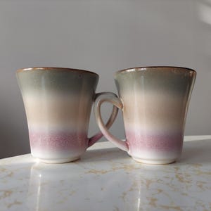 Sango Arcadia Kaffeetassen: Retro 70er Jahre Steinzeug 2er Set