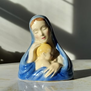 Vintage W. R. Midwinter Ltd. Madonna and Child Porcelain Figurine Albion Model Religious Icon Burslem England