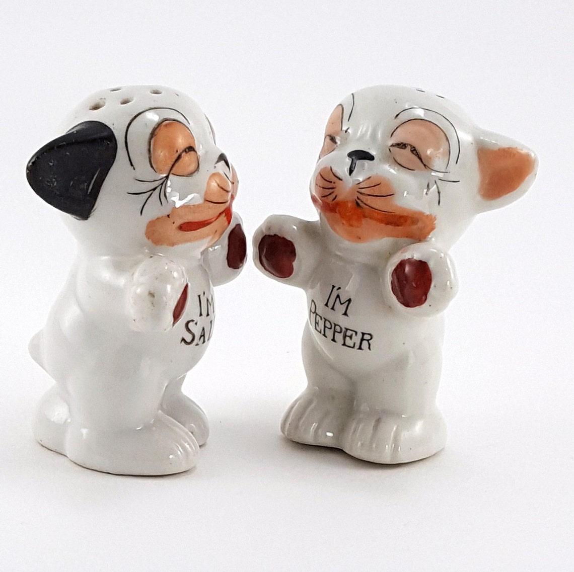 Vintage Salt and Pepper Shaker Bonzo Dogs Japan 1940s Etsy