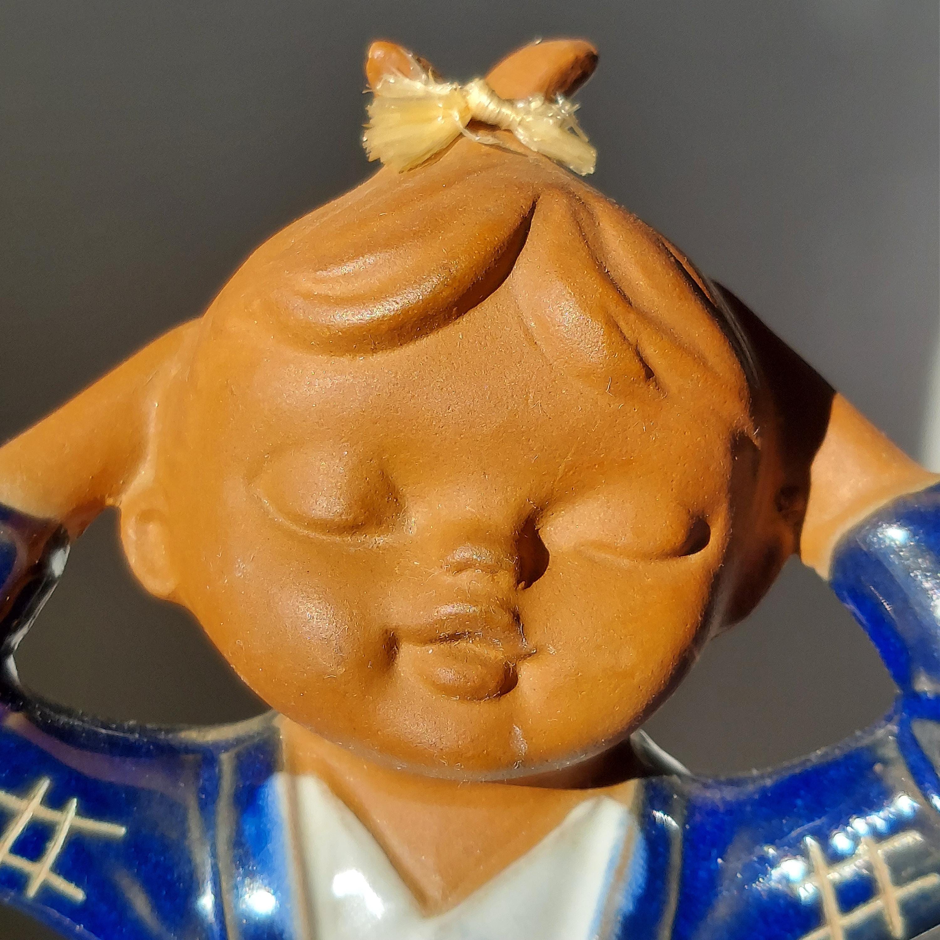 Vintage Seto Craft Japan Clay Bisque Folk Art Child Figurine - Etsy