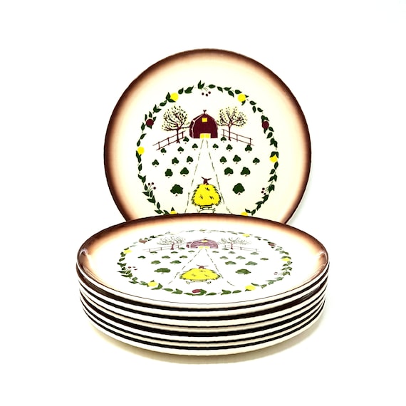 【手描き】　食品プレート　3枚セット　アメリカンカントリー　トールペイント 手描き】 食品プレート 3枚セット アメリカンカントリー