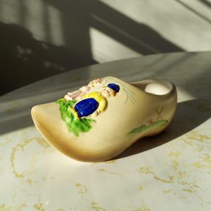 Vintage Mid Century Dutch Boy and Girl Ceramic Shoe, Holland Souvenir Planter