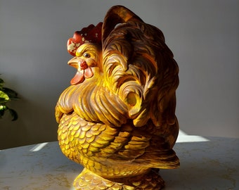 Vintage Atlantikform Keramik Hahn Huhn Huhn Keksdose B182, Shabby Dekoration, Landhausküche, Cottagecore