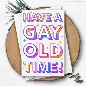 Avoir un vieux temps gay! Carte de vœux | Cartes de Noël, cartes de vacances heureuses avec enveloppe, carte de Noël recyclée, LGBT, carte Blanche A5
