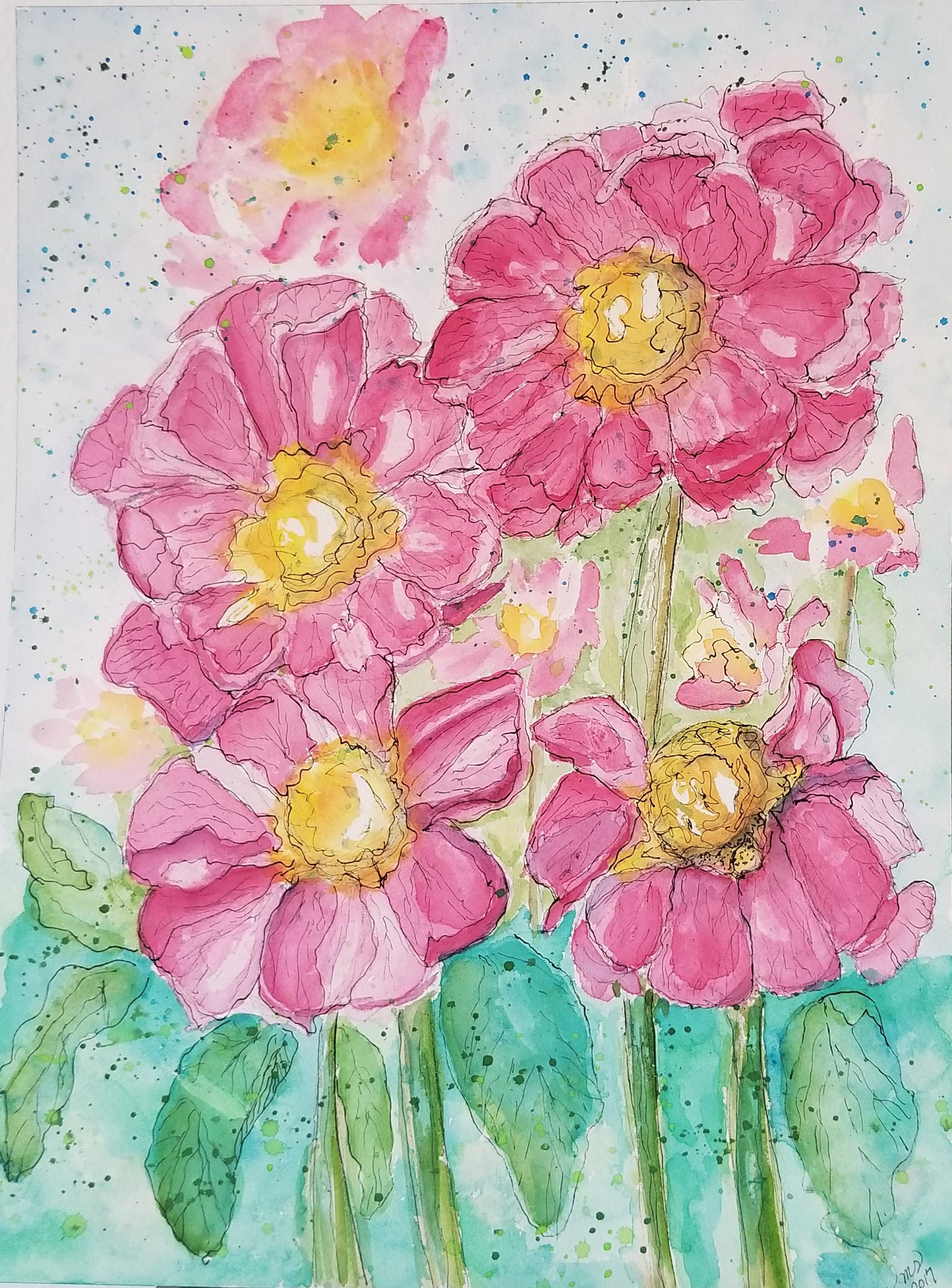 Original Watercolor Painting, Watercolor and Ink Painting, Watercolor