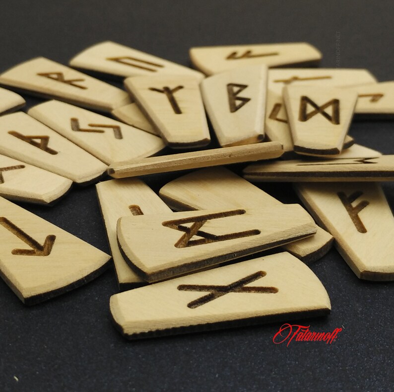 Wooden runes FUTHARK Fortune telling Set of 241 runes Etsy