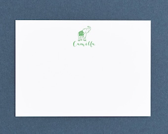 Childrens Personalised Notecards / Custom Childrens Stationery Set / Thank you cards / Personalized Stationary / Grass Green