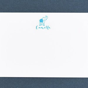 Childrens Gepersonaliseerde Notitiekaarten / aangepaste Childrens briefpapier Set / Bedankkaarten / gepersonaliseerd stationaire / Sky blauw
