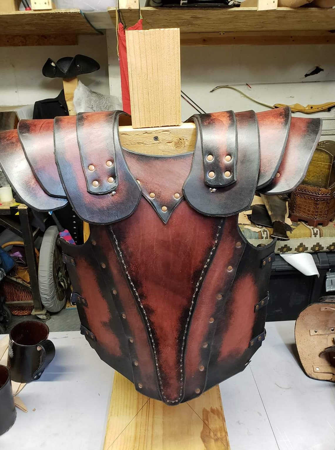 Leather Combat Chest Armor Etsy