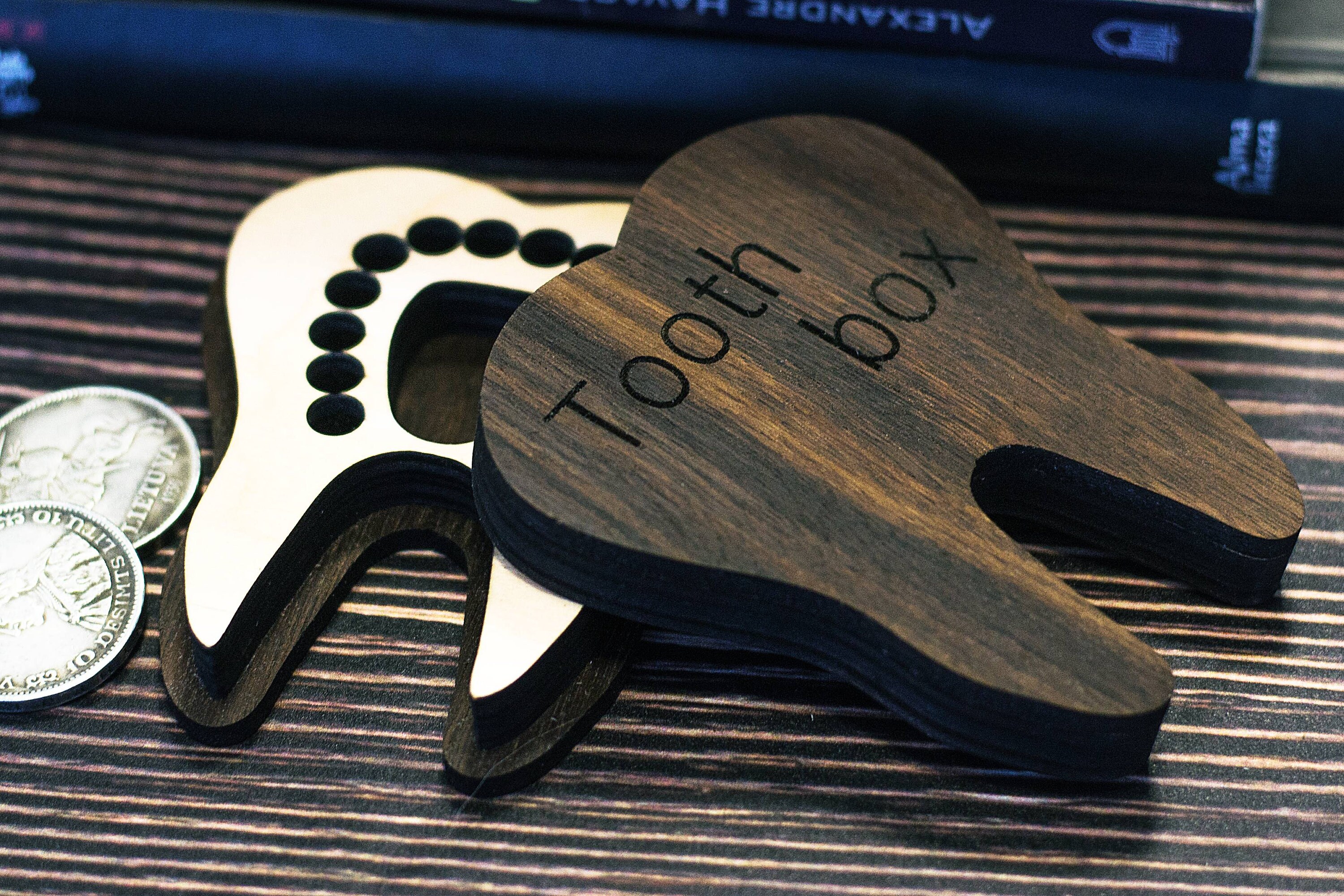 Boîte de Dent Bébé en Bois Keepsake, Personnalisé Lost Teeth Fairy Box Baby Shower Cadeau Nouveau-Né