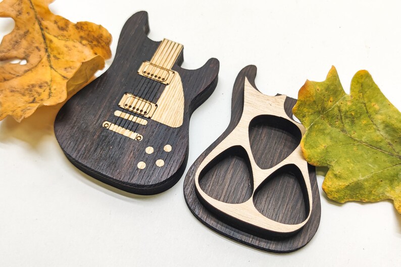 Personalized guitar pick box Wooden guitar pick Case Etsy