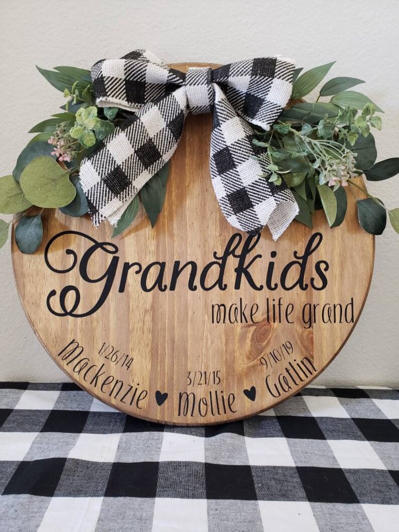 Grandparents Wood Sign/ Round Wood Sign with Etsy