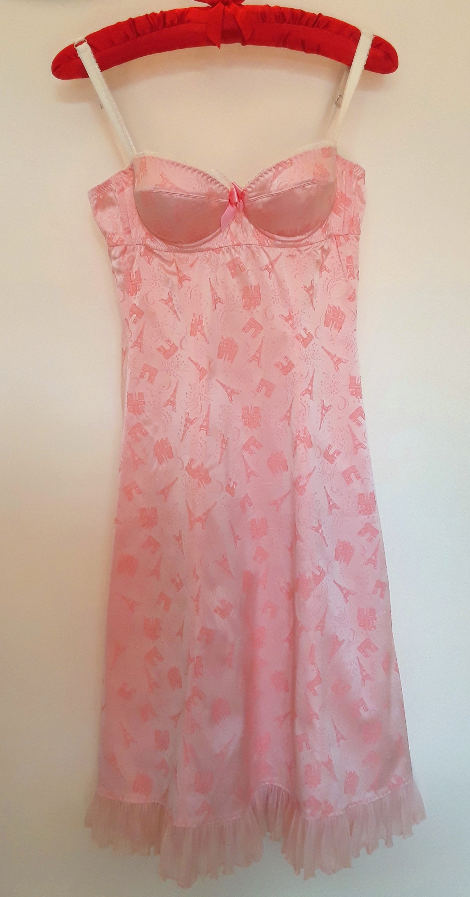 【超目玉枠】 ' CHACHNIL FIFI ' BNWT Pink Slip Bra Rare Petticoat バッグ