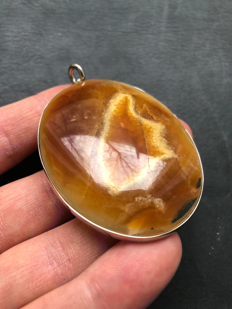 Pendant with stone simbircite Look video on YouTube! Frame Nickel silver