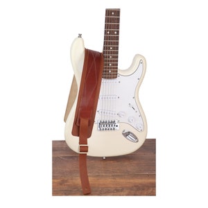Adjustable Leather Guitar Strap with Cushion Pad in Jazzy Style, Custom Leather Guitar Strap, Bass Guitar Strap