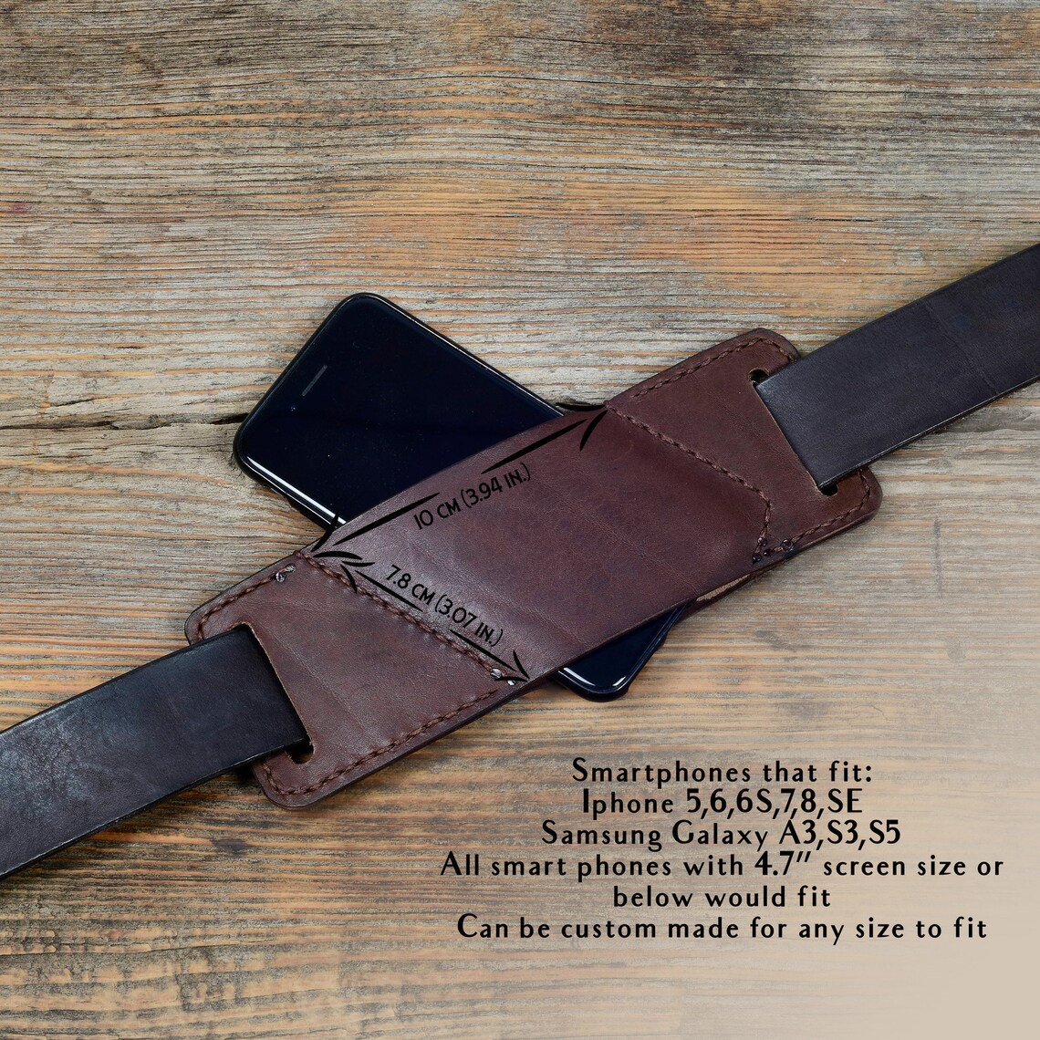 Leather iPhone Belt Holster in Brown/ Custom Iphone Belt Etsy