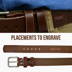 Personalized Dark Brown Leather Belt: Secret Message Vachetta Belt