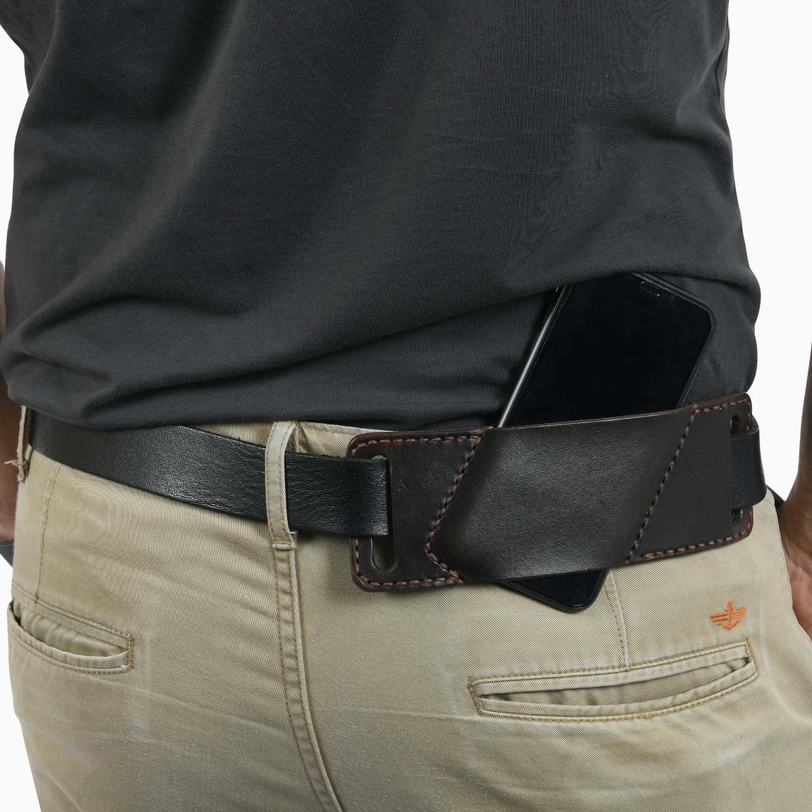 Leather Iphone Belt Holster in Brown Custom Iphone Belt Etsy