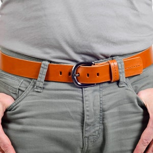 Personalized Tan Leather Belt for Men: Secret Message Vachetta Belt