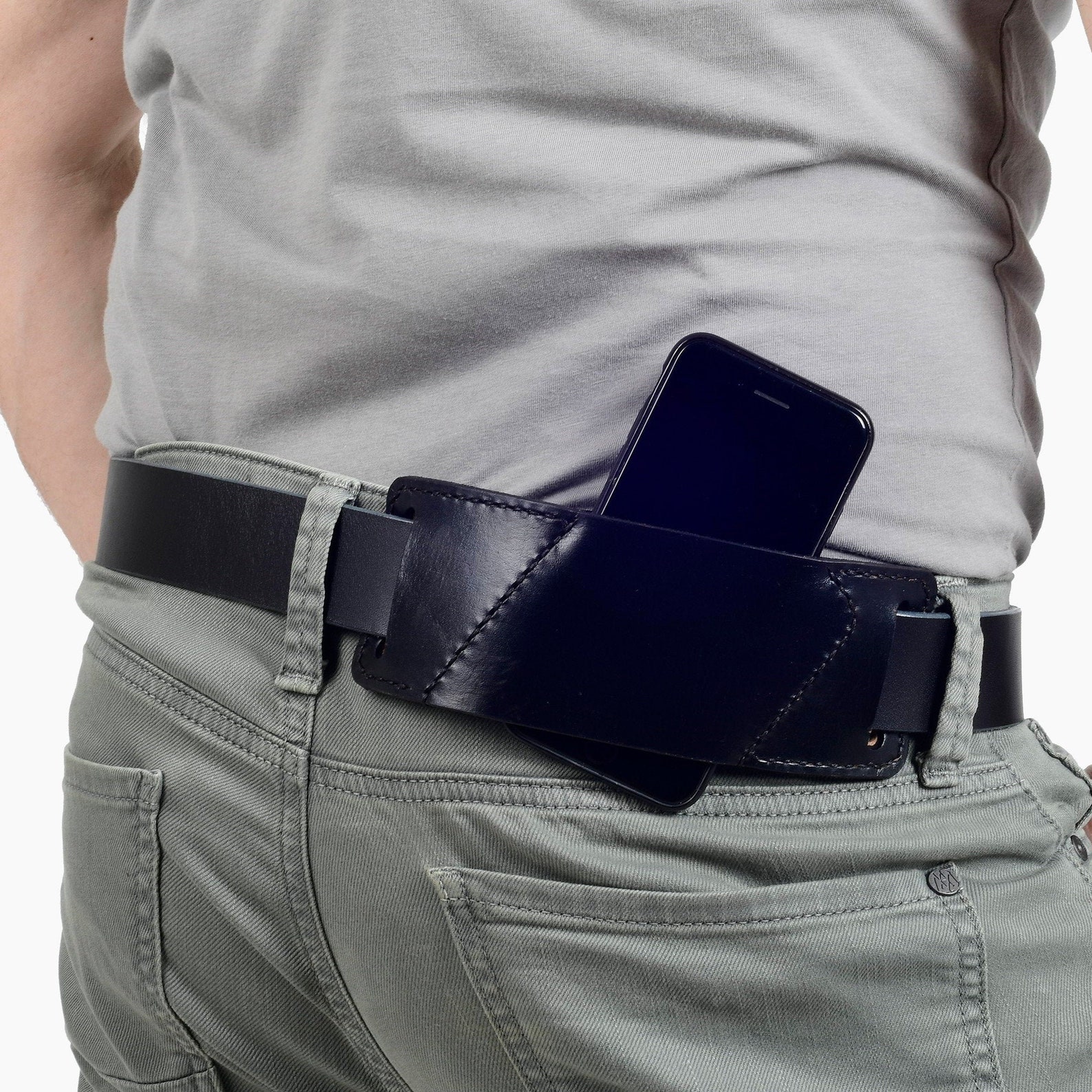 Leather iPhone Belt Holster in Black/ Custom Iphone Belt Etsy