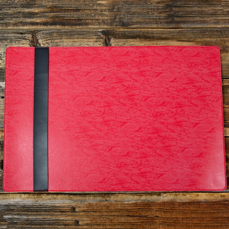 Red Color Customizable Leather Desk Mat Leather Desk Pad Etsy