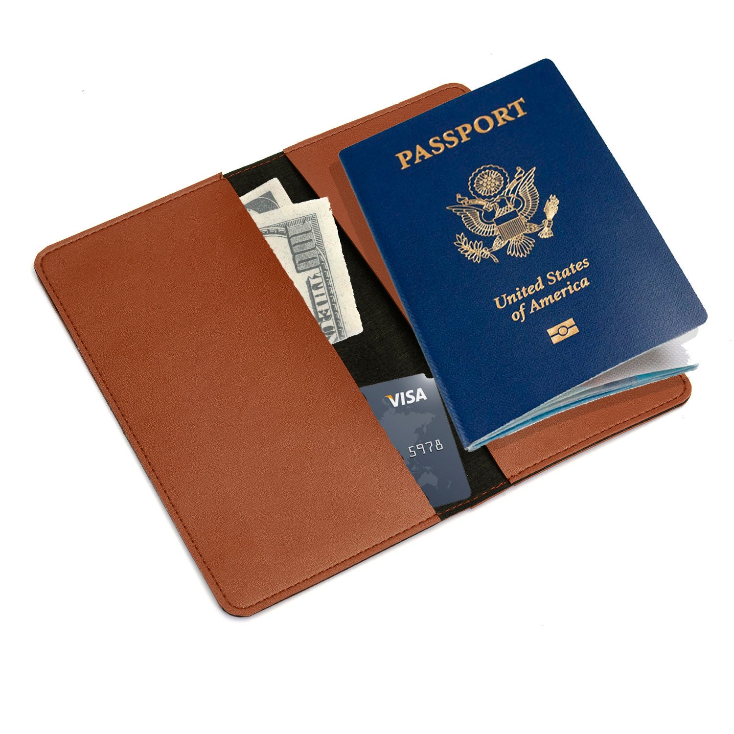 Funda de cuero personalizada para pasaportes en marrón / Etsy