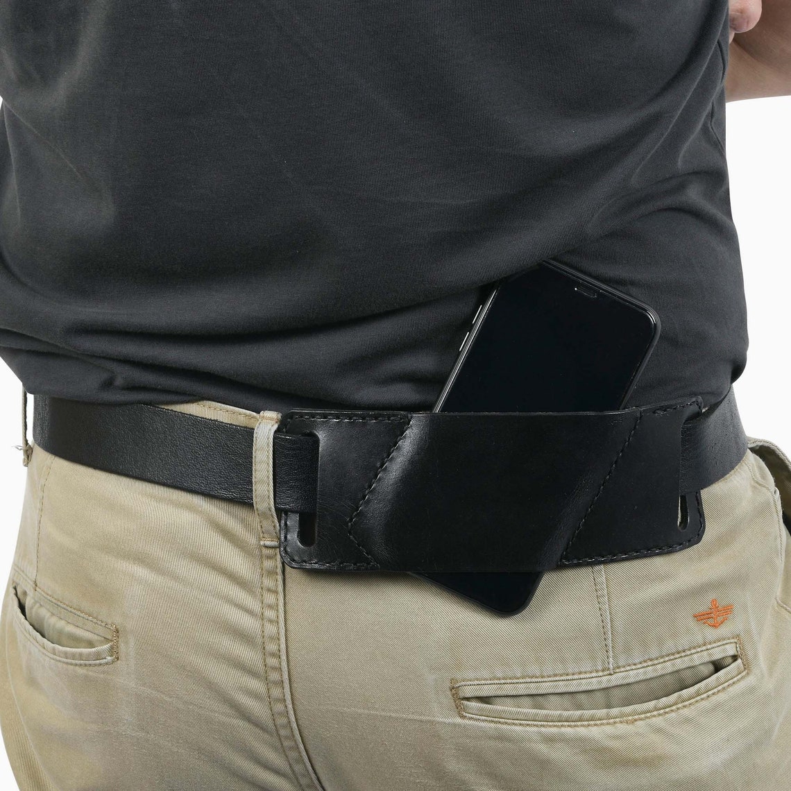 Leather Iphone Belt Holster in Black Custom Iphone Belt Etsy